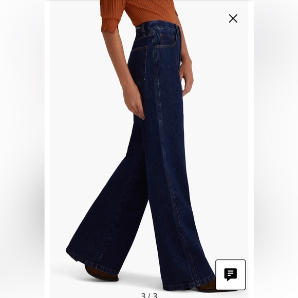 Favorite Daughter Dark Blue Wide Leg Jeans - Picture 3 of 8